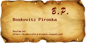 Boskovitz Piroska névjegykártya