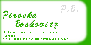 piroska boskovitz business card